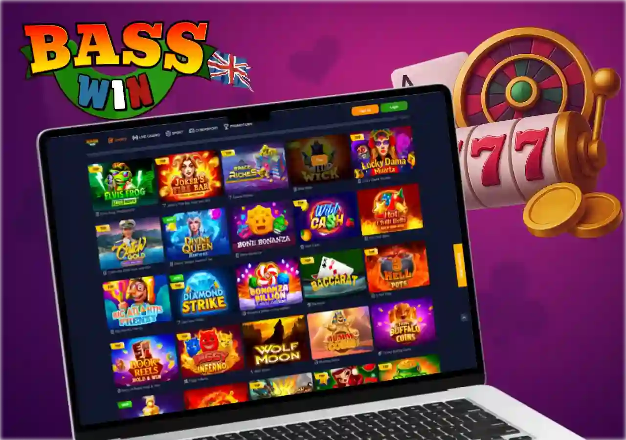 Slot games library on laptop with popular titles like Joker’s Bar and Lucky Dama Muerta